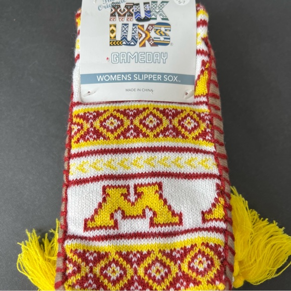 UNIVERSITY of MINNESOTA Muk Luks slipper socks Women’s S/M 5-7 GOPHERS New NWT - Picture 7 of 8